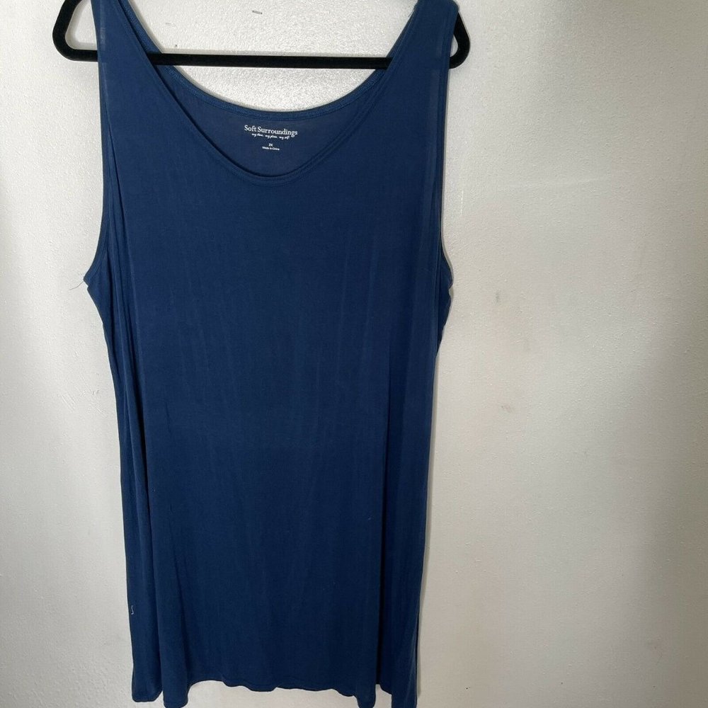 Soft Surroundings Women's  Blue Sleeveless Tunic